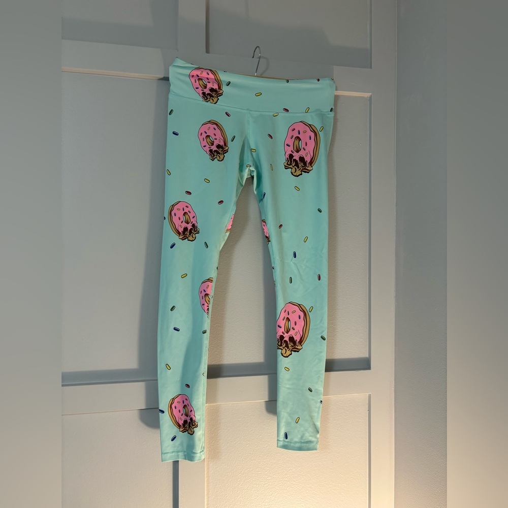 Feed Me Fight Me Doughnut Skull Leggings - Picture 2 of 9